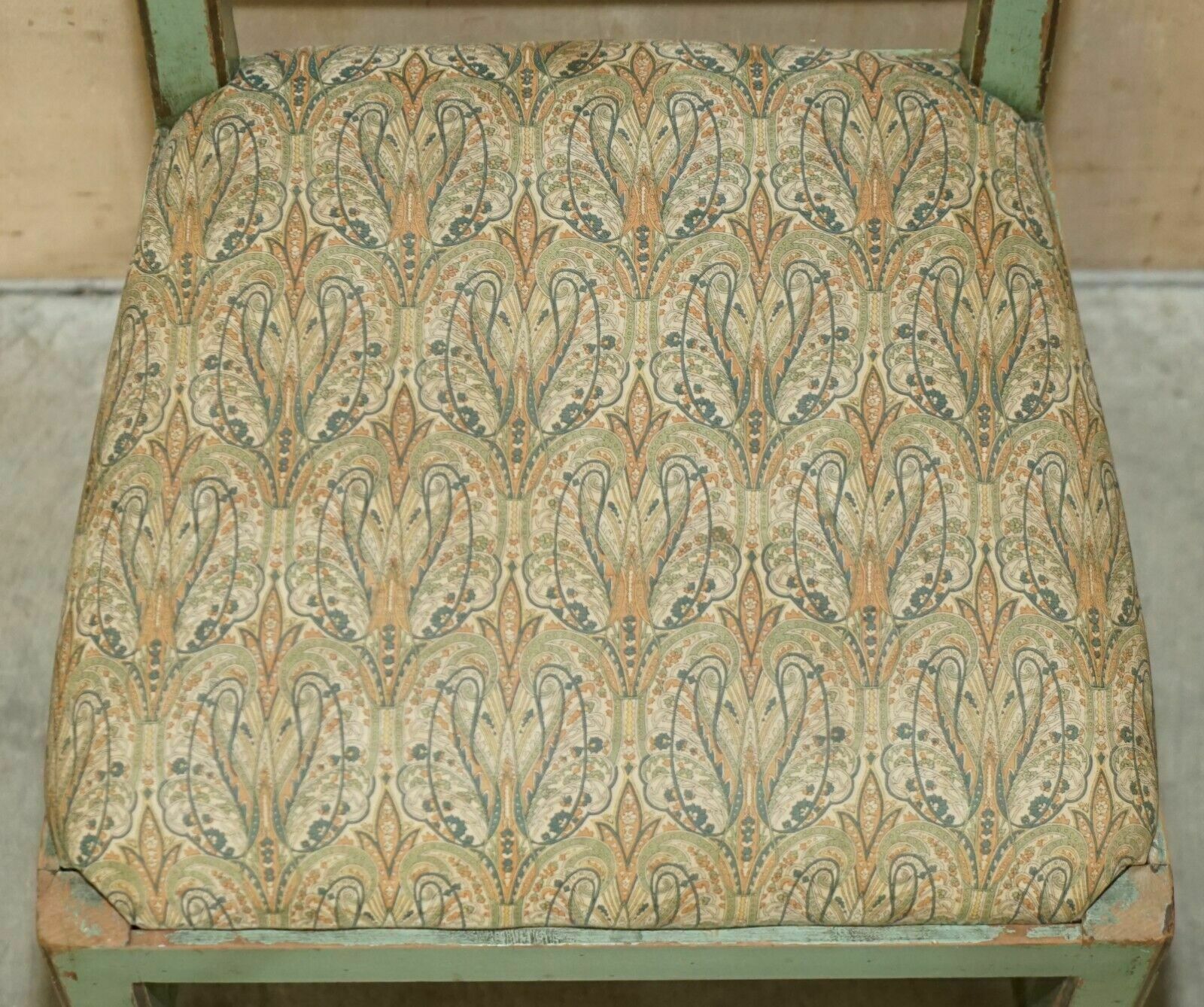 1350.0 Pair Of Antique Original Paint French Country Chairs Inc Liberty's London Fabric photo