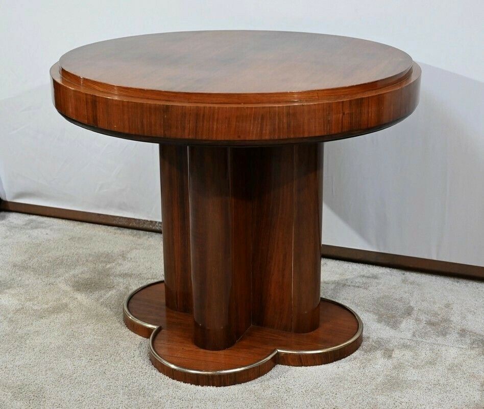 Mahogany Pedestal Table, Attributed To J.Leleu, Art Deco – 1940 photo for sale