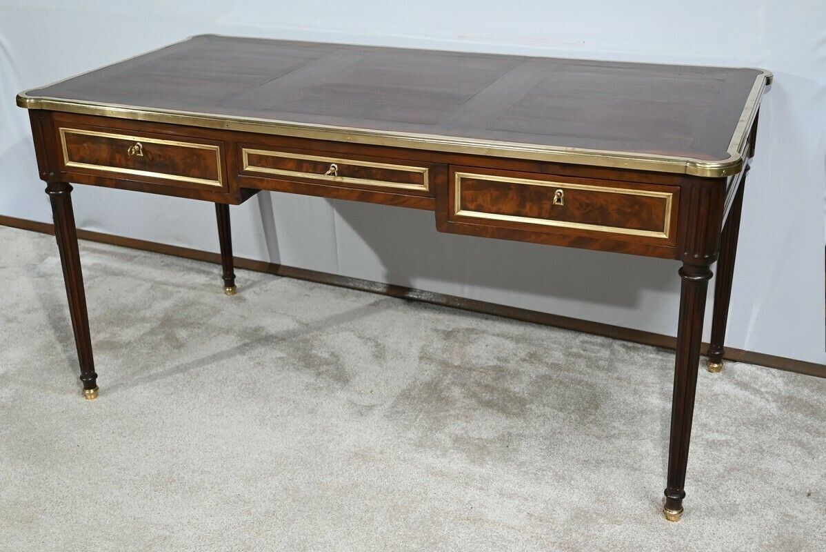 Mahogany Bureau Plat, Louis XVI Style   1st Part Of The 19th Century photo for sale