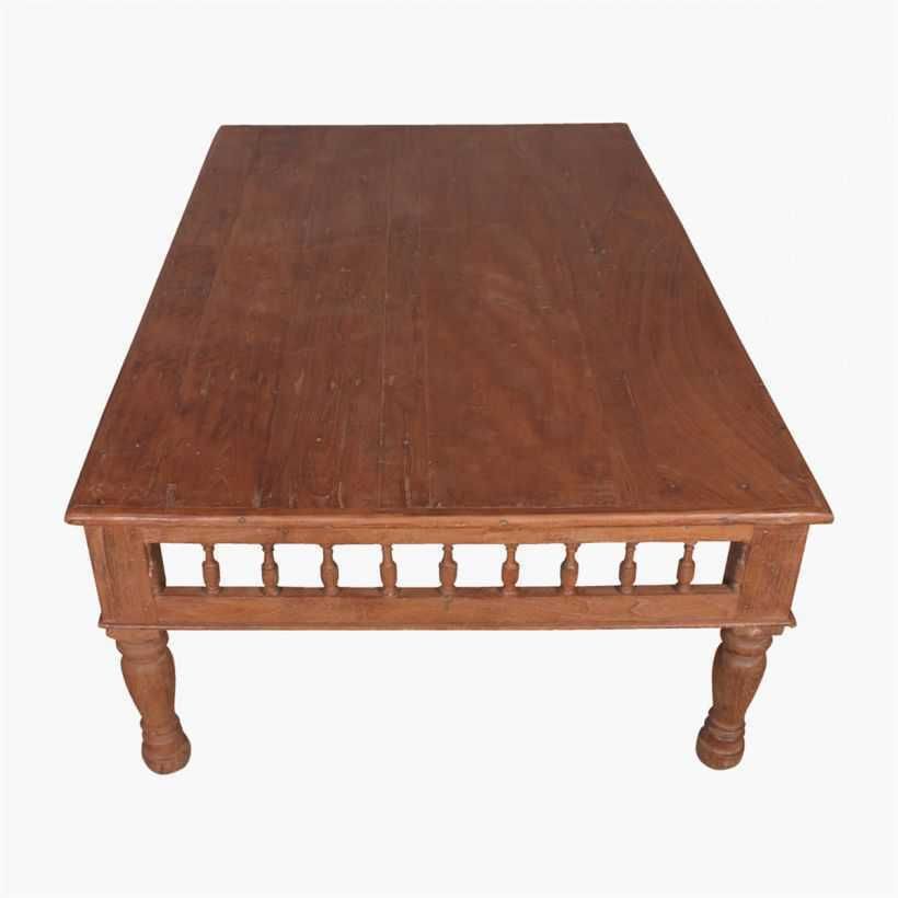 Antique Charpoi Teak Hand Carved Coffee Table photo furniture