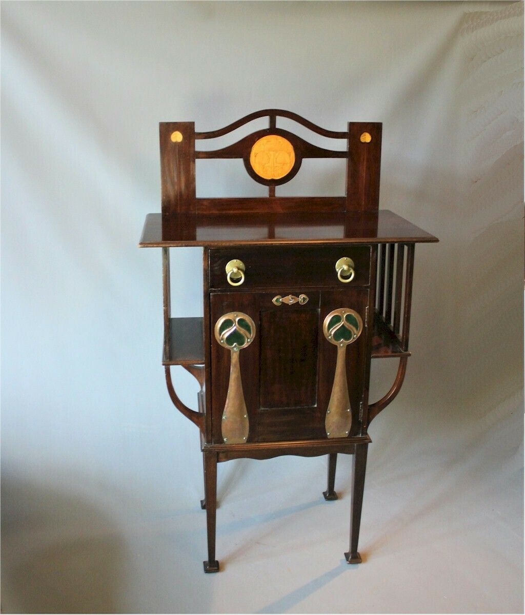 Art Nouveau Mahogany Small Standing Cabinet