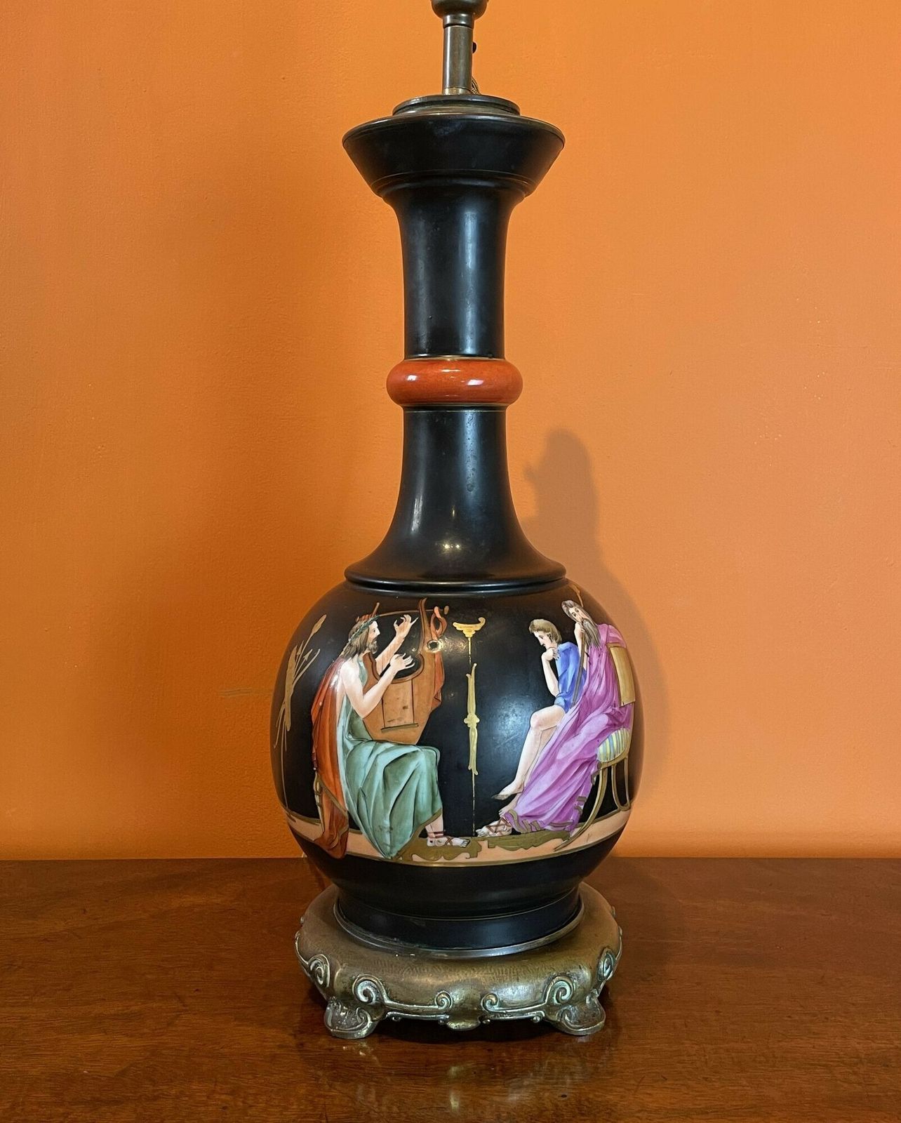 Victorian Greek Revival Porcelain Lamp In The Manner Of Samuel Alcock photo furniture