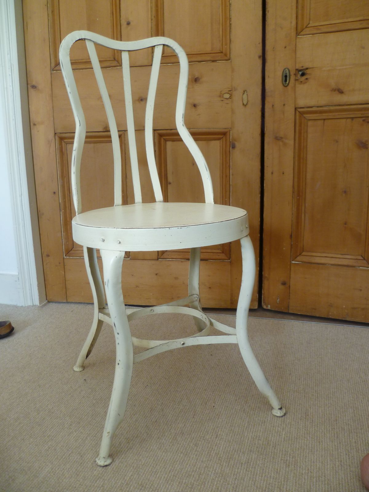 Pair Of French 19th Century Curved Steel Chairs   Excellent Condition photo for sale