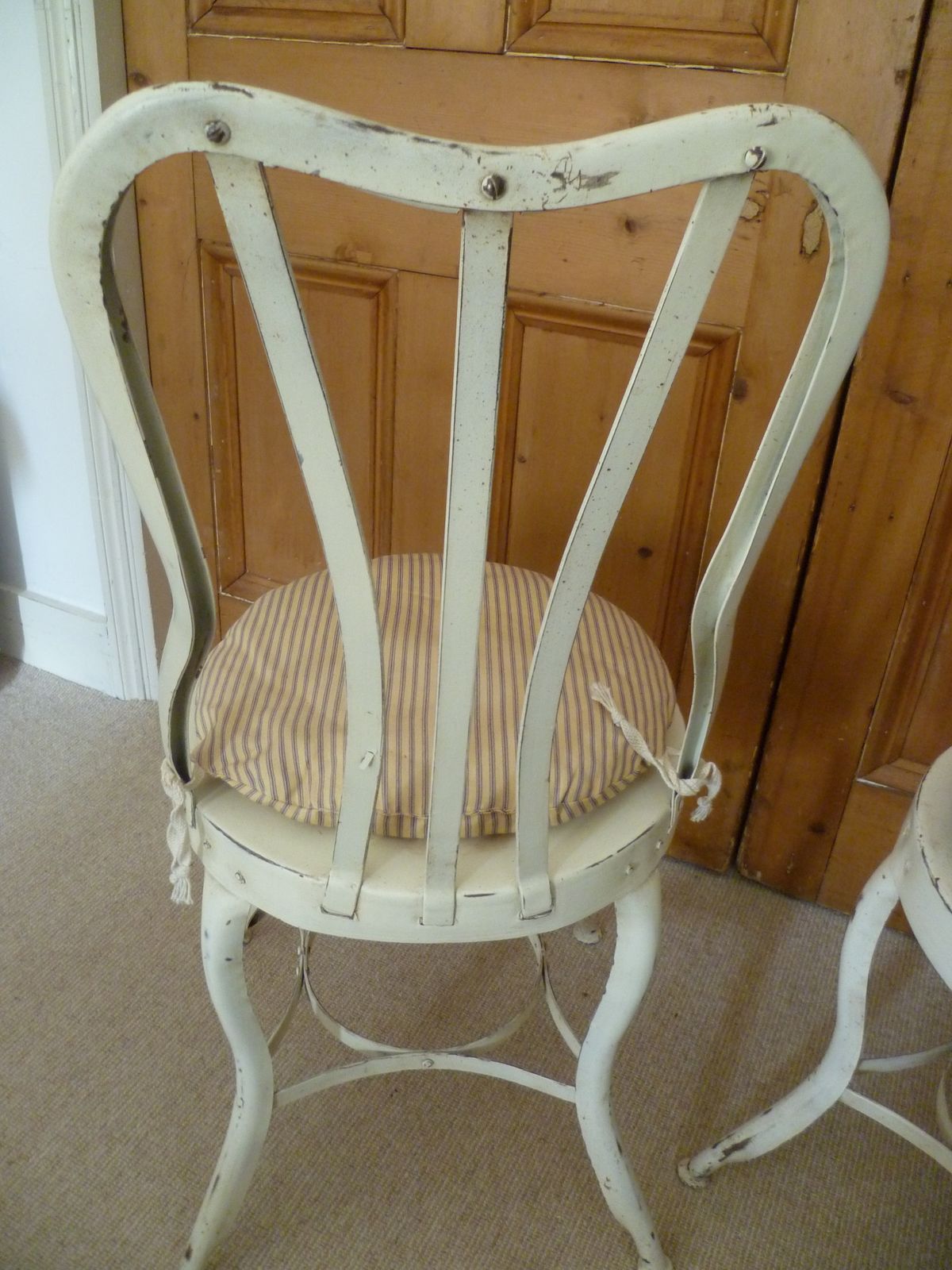 Pair Of French 19th Century Curved Steel Chairs   Excellent Condition photo 650.0