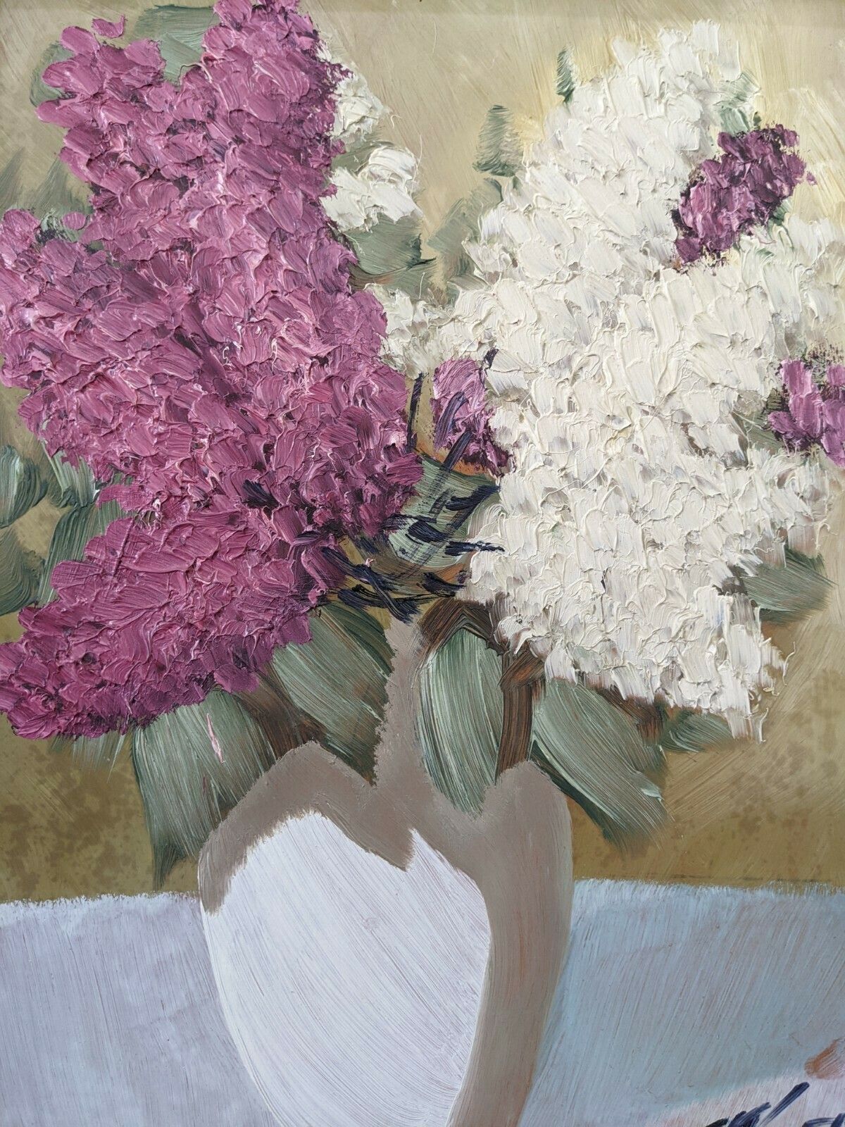 Hyacinths, In Oil Onto Board, Mid 20th Century photo buy