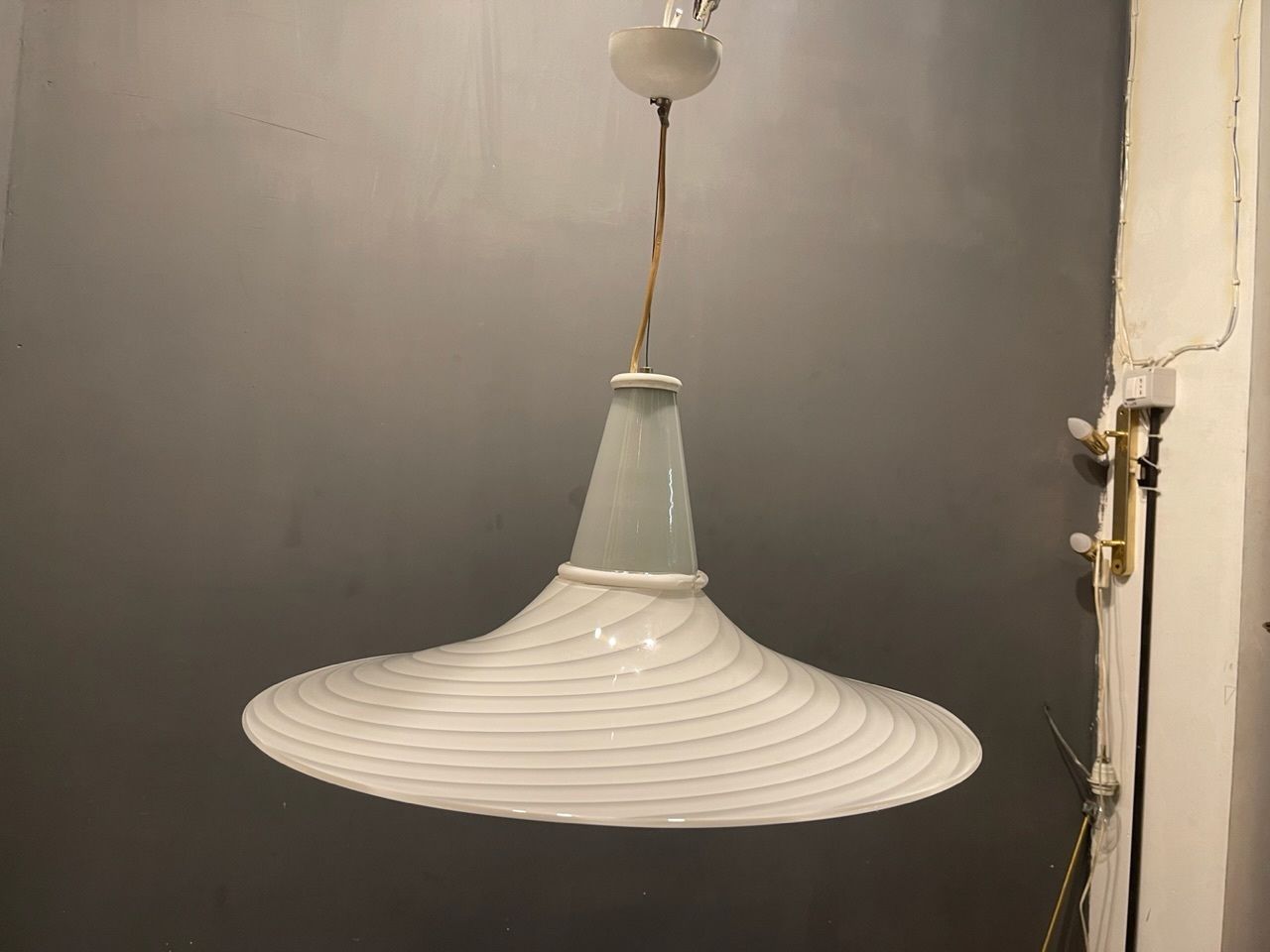 Murano Glass Swirl Light Pendant By Venini photo furniture