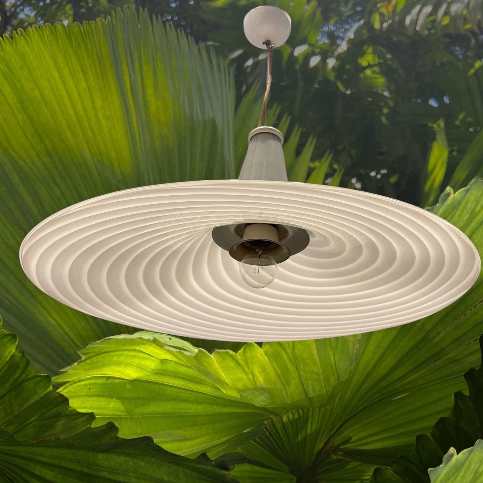 Lighting Murano Glass Swirl Light Pendant By Venini photo