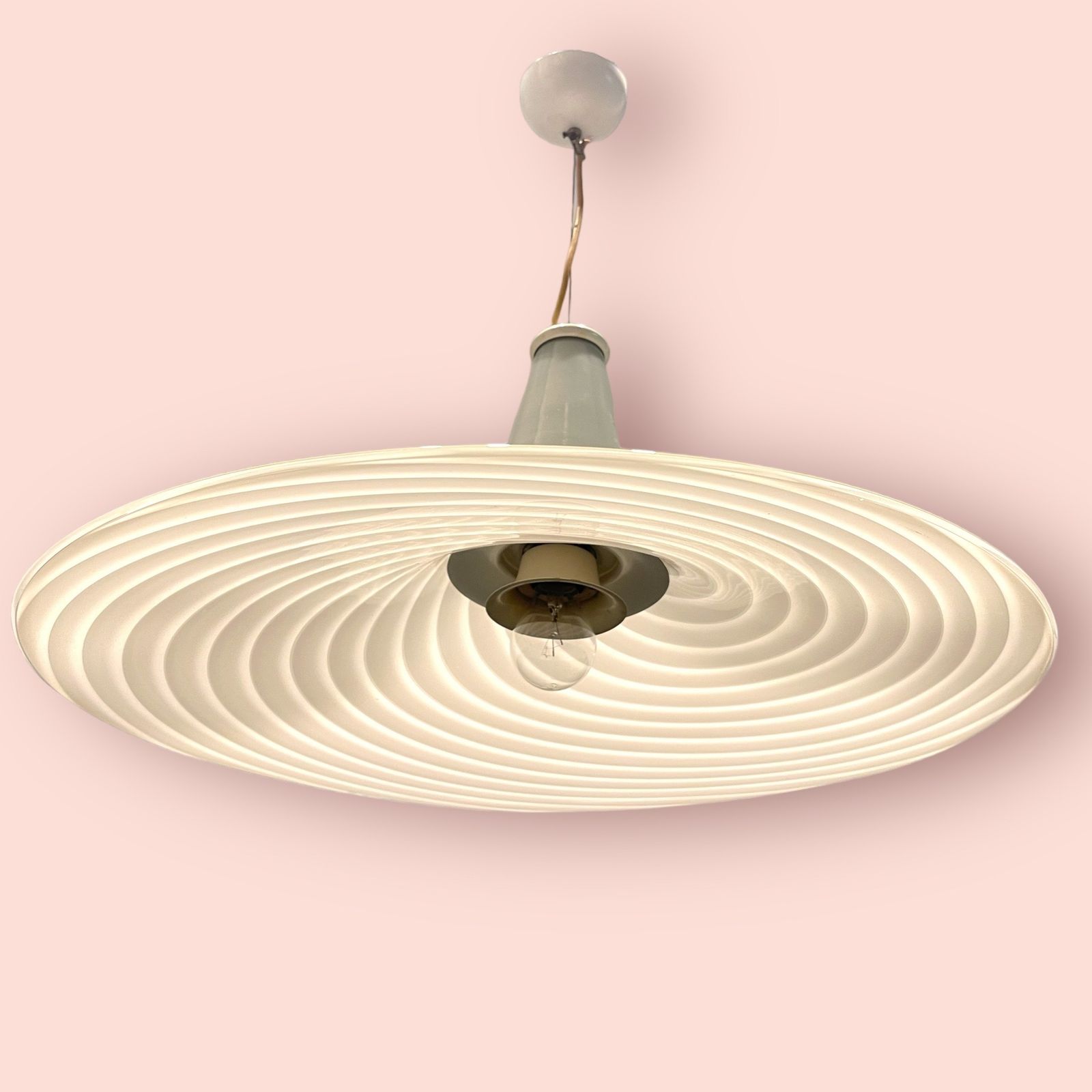 Murano Glass Swirl Light Pendant By Venini