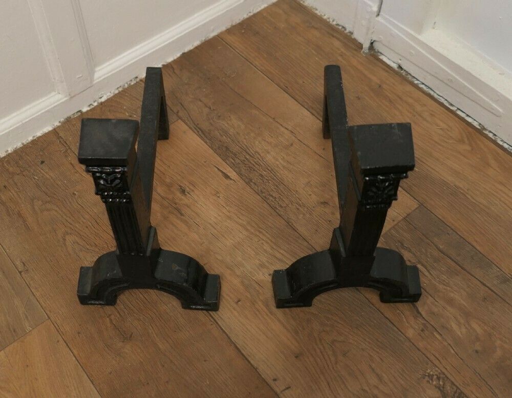 A Very Heavy Pair Of 19th Century Iron Andirons Or Fire Dogs photo furniture