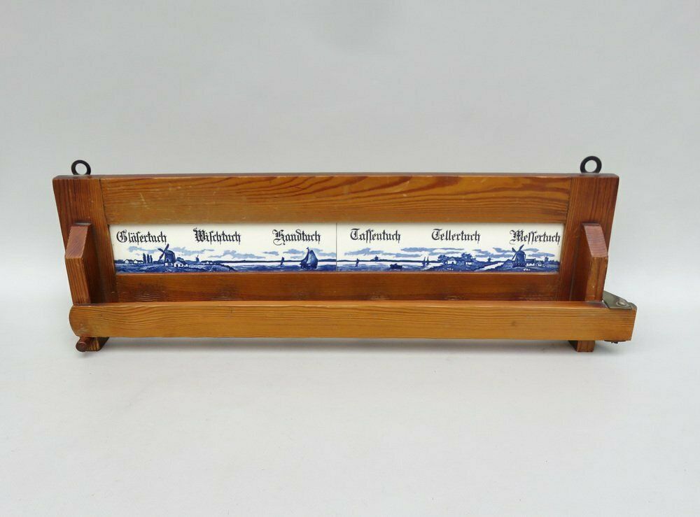 Art Nouveau Towel Board In Ceramic And Wood, 1890s photo for sale
