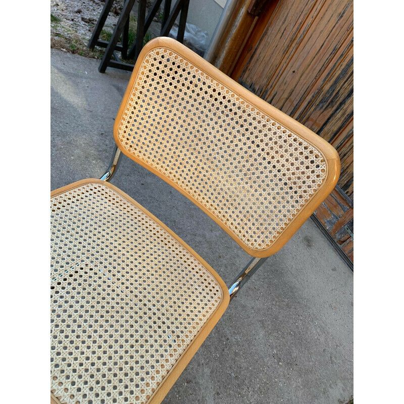 Set Of 6 Vintage B32 Cesca Chairs By Marcel Breuer, Italy 1970 photo for sale