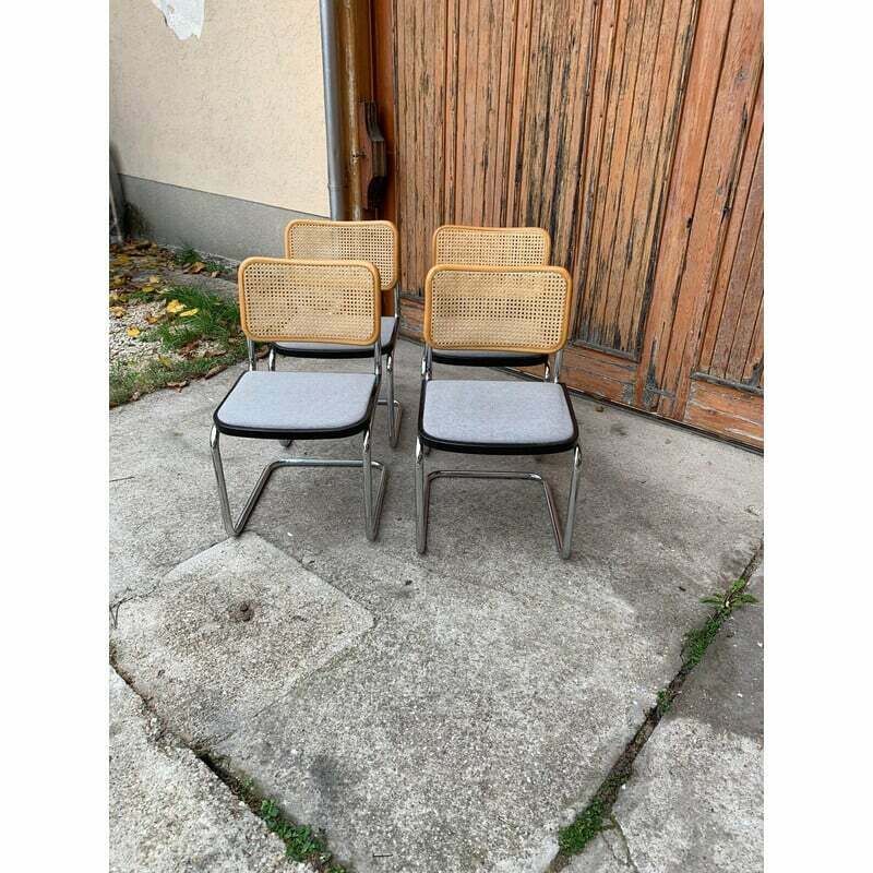 Set Of 4 Vintage Italian B32 Cesca Chairs By Marcel Breuer, 1970s photo 1654.0