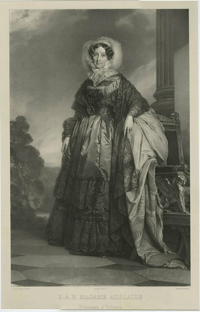 Antique Portrait Of Princess Adelaide D'orléans