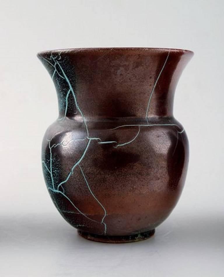 Richard Uhlemeyer, German Ceramist, Four Ceramic Vases, Beautiful Glaze photo Home Decor