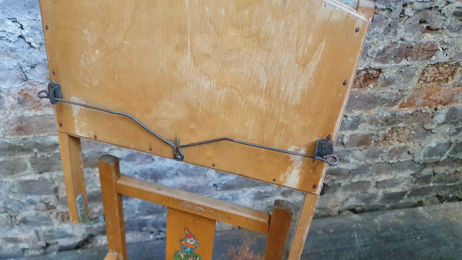 Vintage Retro Child’s Chair With Lift Over Eating Surface. Quirky Plant Stand. photo buy
