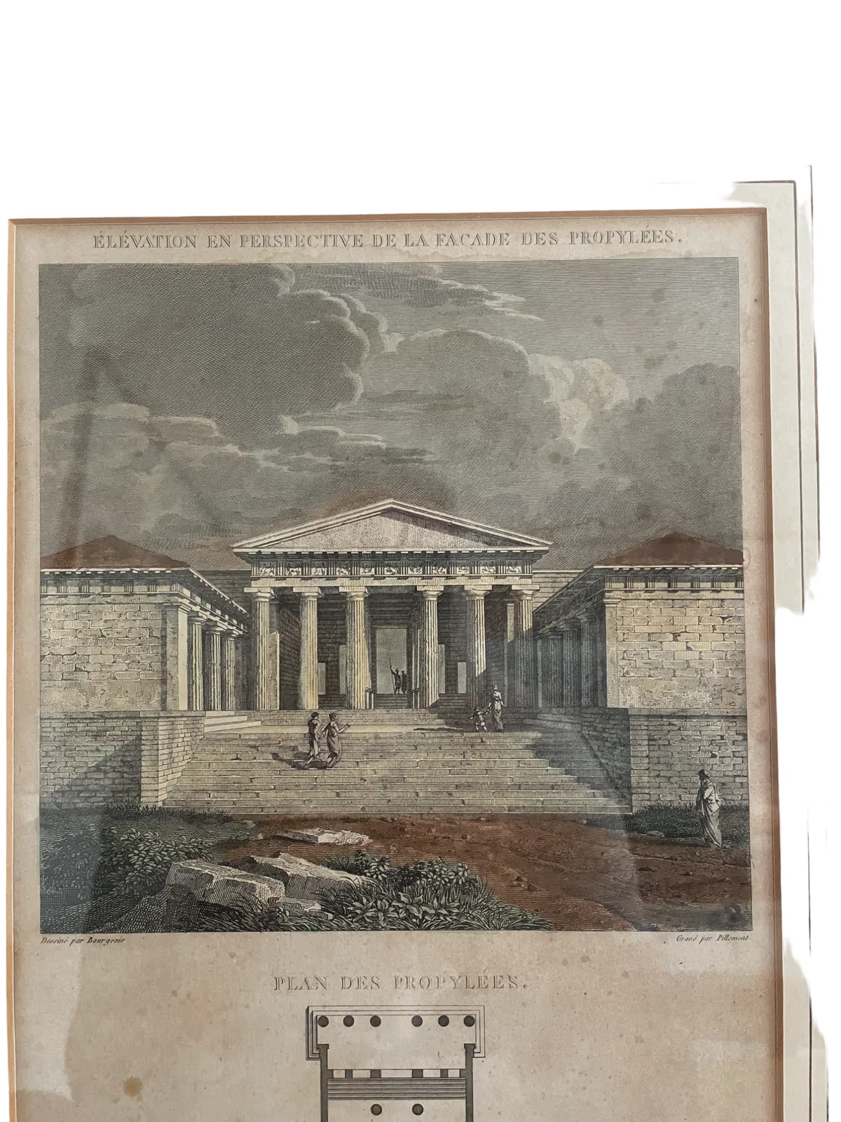19th Century Handcoloured Engraving Of Lower Eatington Hall Warickshire photo for sale