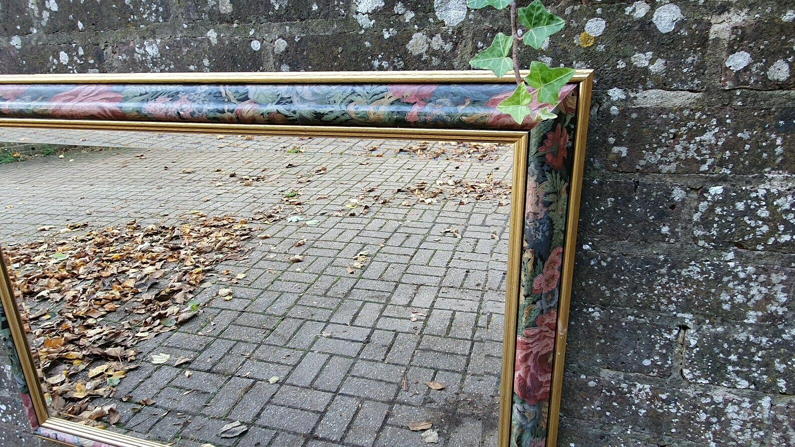 Large Classic 80’s Chic Floral Flower Decorative Mirror Bevelled Glass photo furniture