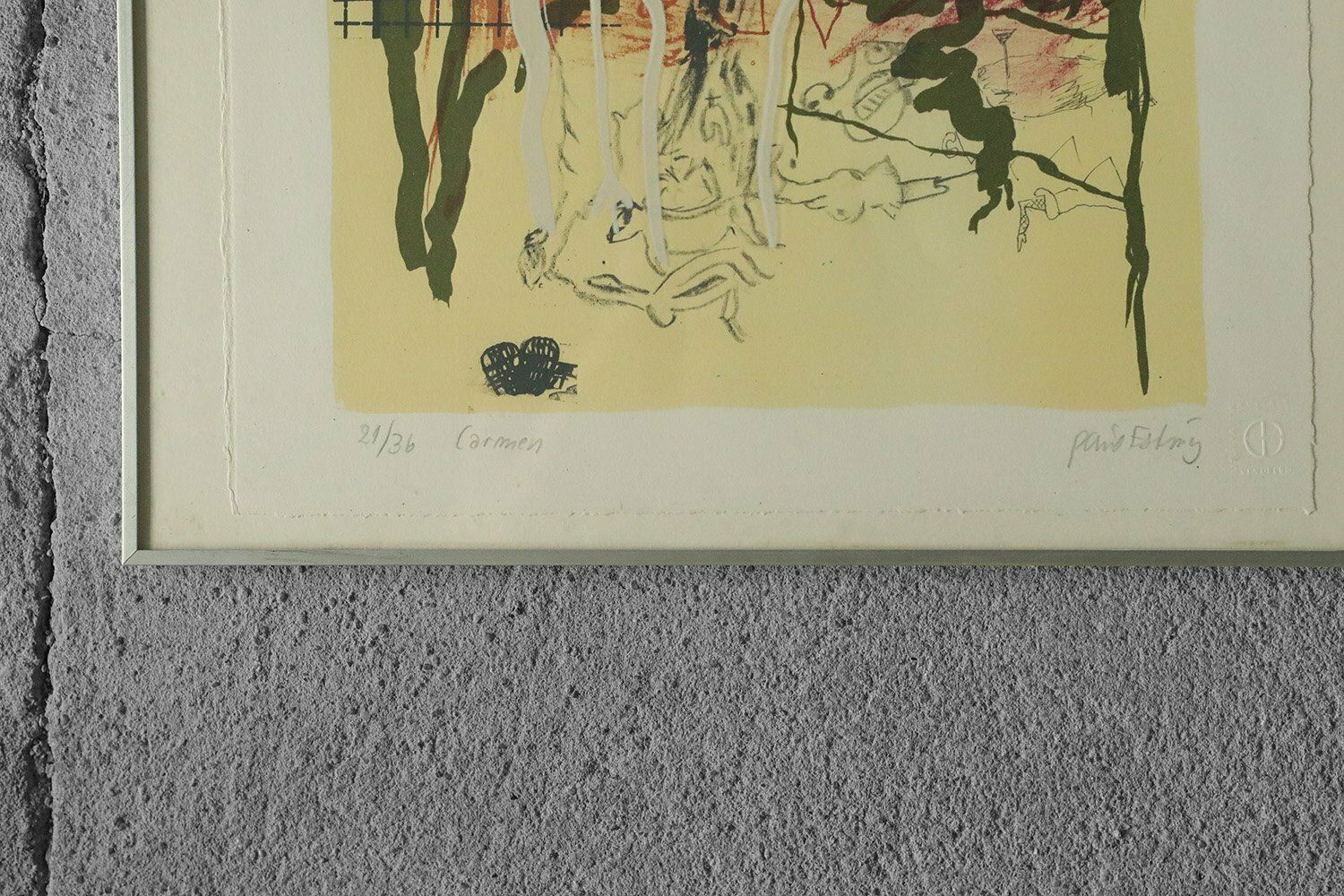 Poul Esting, Carmen, Color Lithograph, Framed photo vinterior
