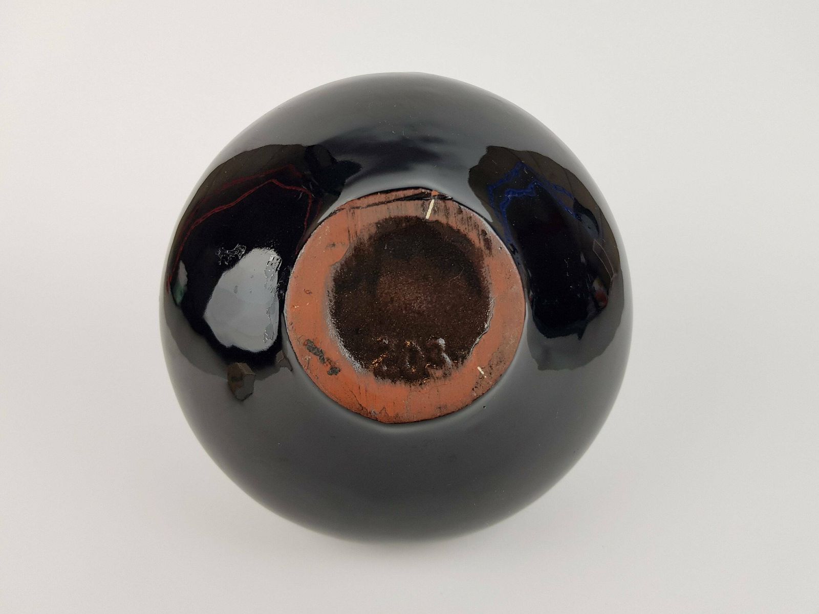 Vintage Kreutz Keramik Ink Blue Fat Lava Vase 203 West German Pottery 1970s photo 76.0