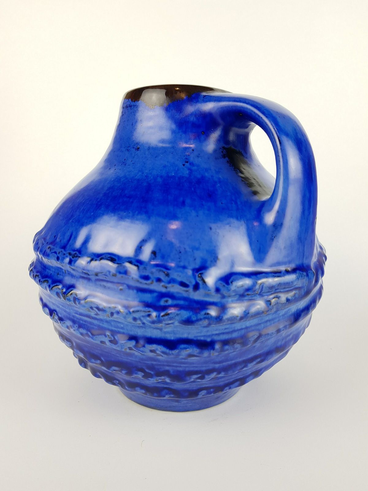 Vintage Carstens Tönnieshof Handled Blue Vase 3002 20 West German Pottery photo Home Decor