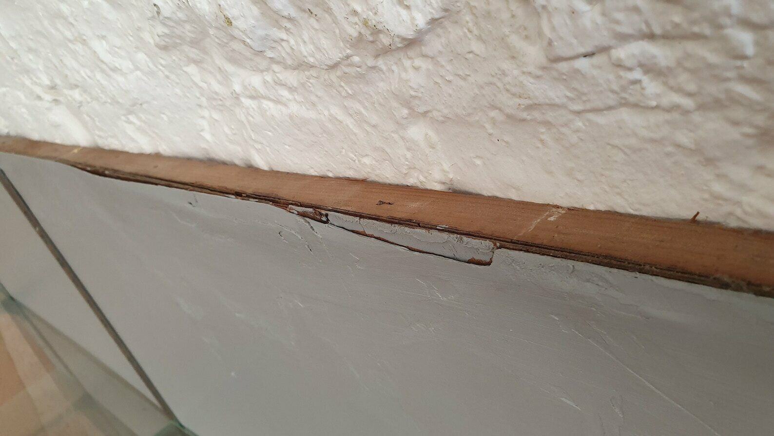 Massive Retro Painted Vintage Shabby Chic Glass Shelf Shelves Display Kitchen Bathroom Shop Display photo buy
