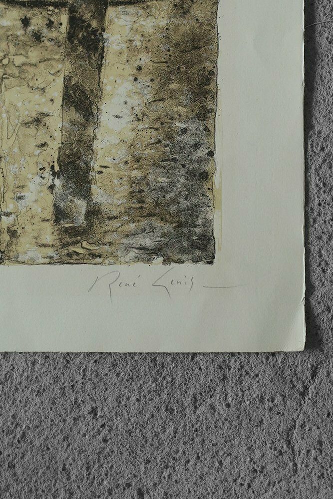 René Genis, Composition, Lithograph, 1970s, Framed photo 809.0