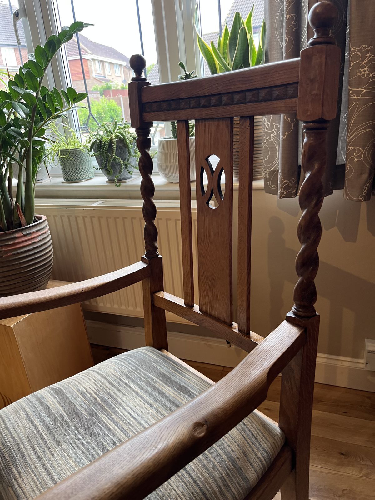 Barley Twist Armchair / Throne Chair photo for sale