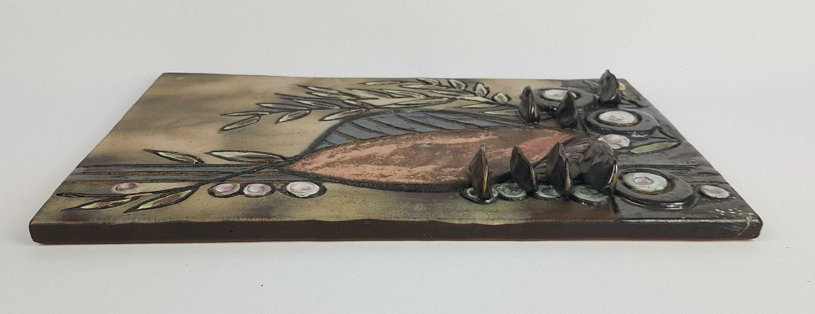 1995   2000 Vintage Otto Keramik 3d Wall Plate Fat Lava photo 89.0