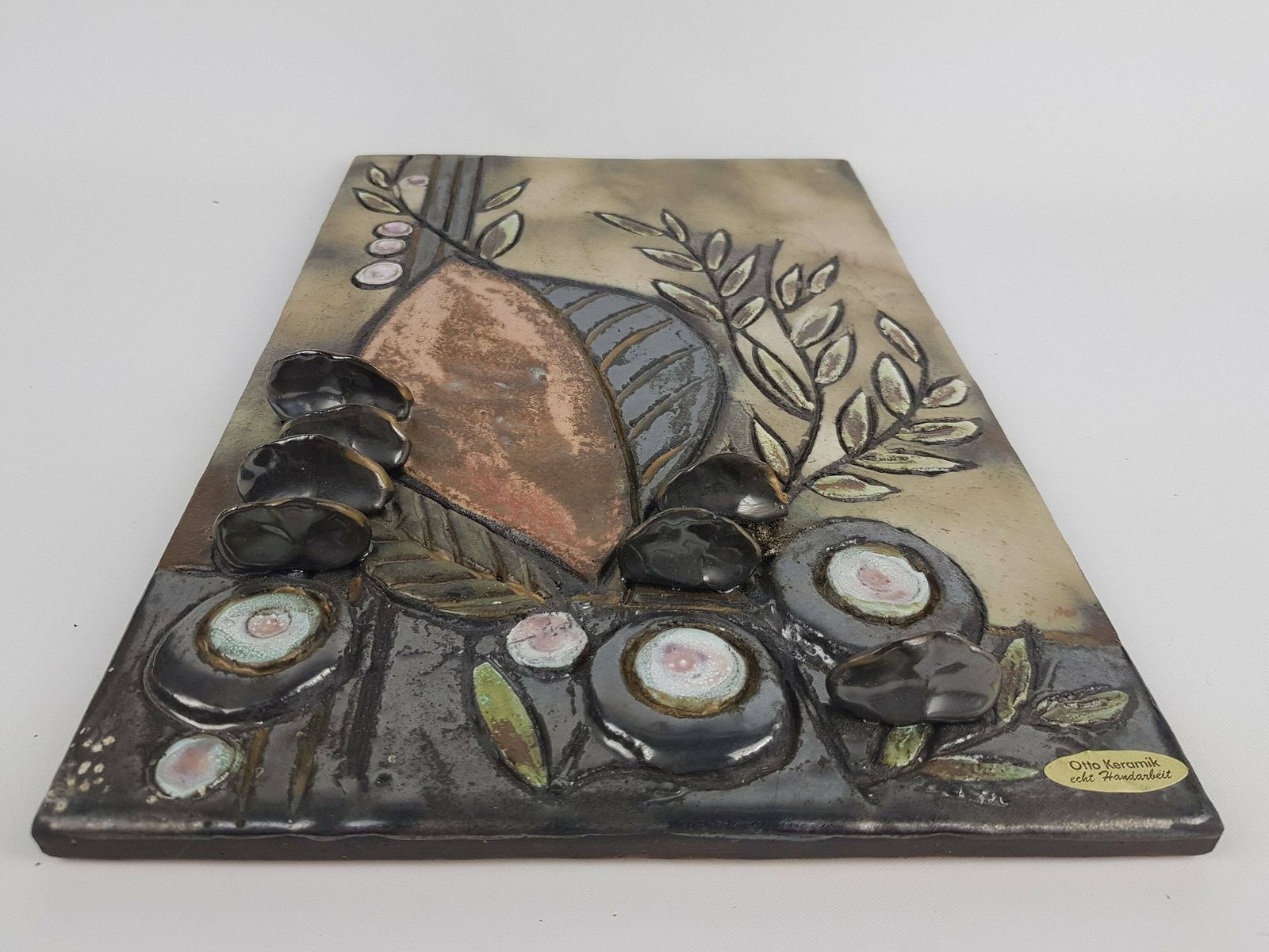 1995   2000 Vintage Otto Keramik 3d Wall Plate Fat Lava photo buy