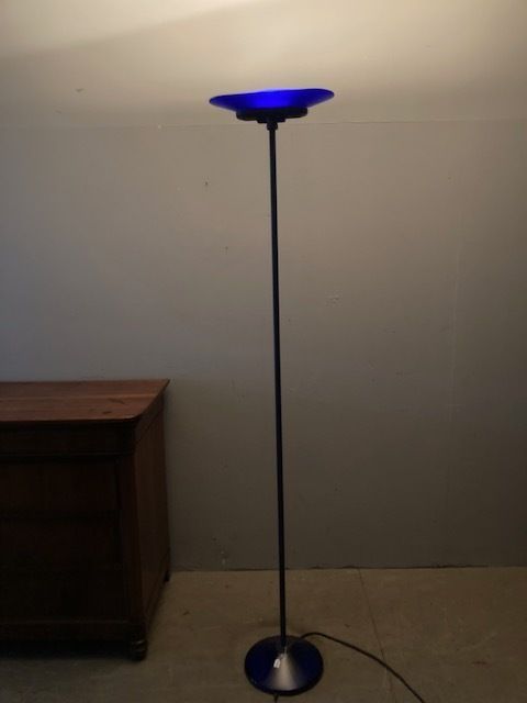 Pair Of Blue Murano Glass Lamps From The 1980s Arteluce Jill Height 195 Cm Modern Design photo Lighting