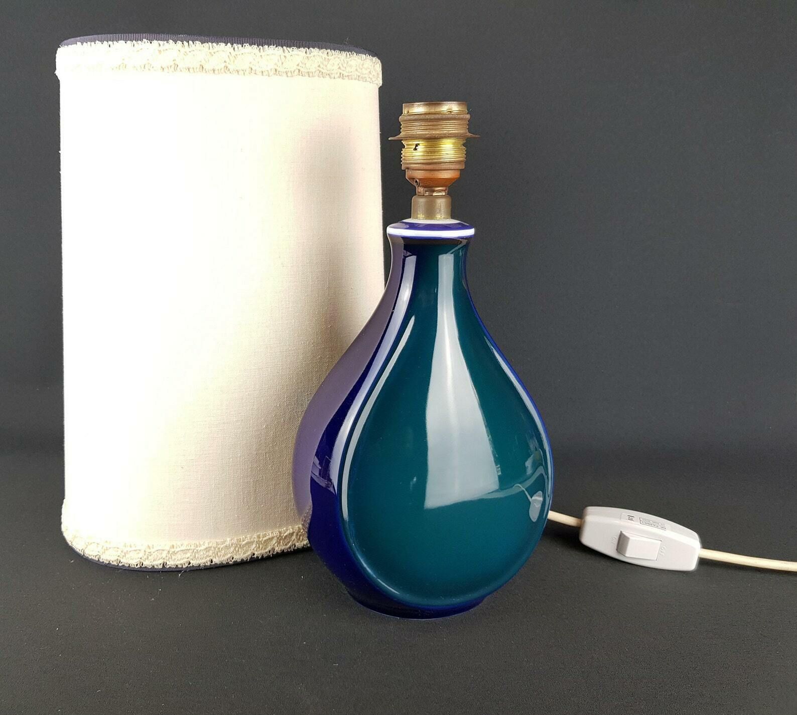 Vintage Blue And Green Alboth + Kaiser Porzellan Porcelain Table Lamp West German Pottery photo buy