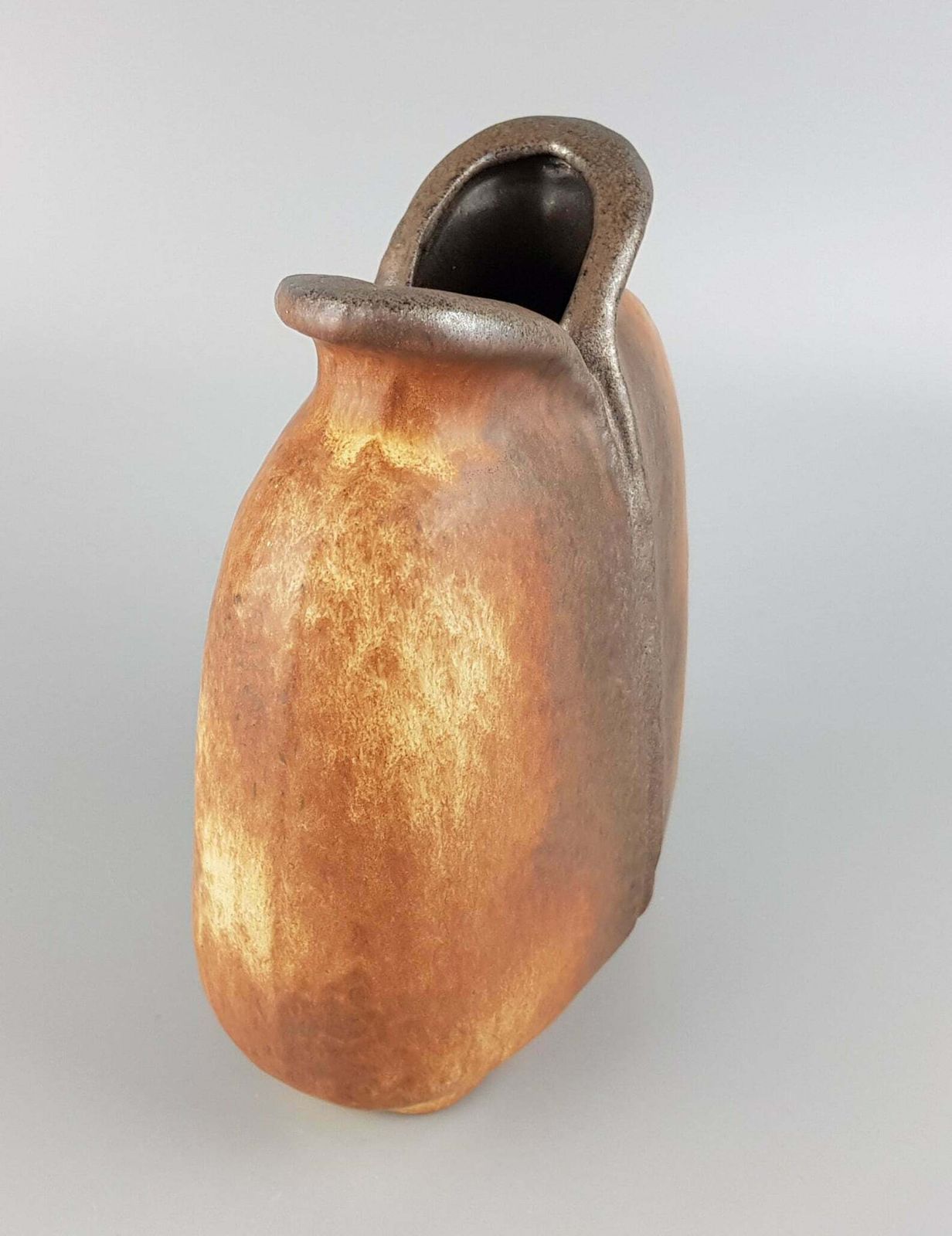 Vintage Carstens Atelier Keramik Fish Mouth Vase West German Pottery 1960's photo for sale