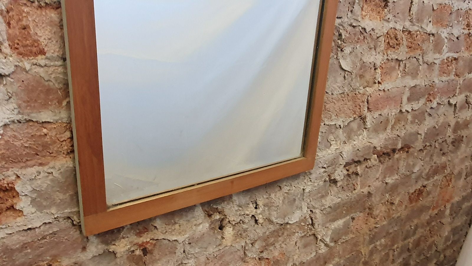 Large Bevelled Satin Wood Mirror Part Painted 1900’s Wall Décor Interior Home And Garden photo for sale
