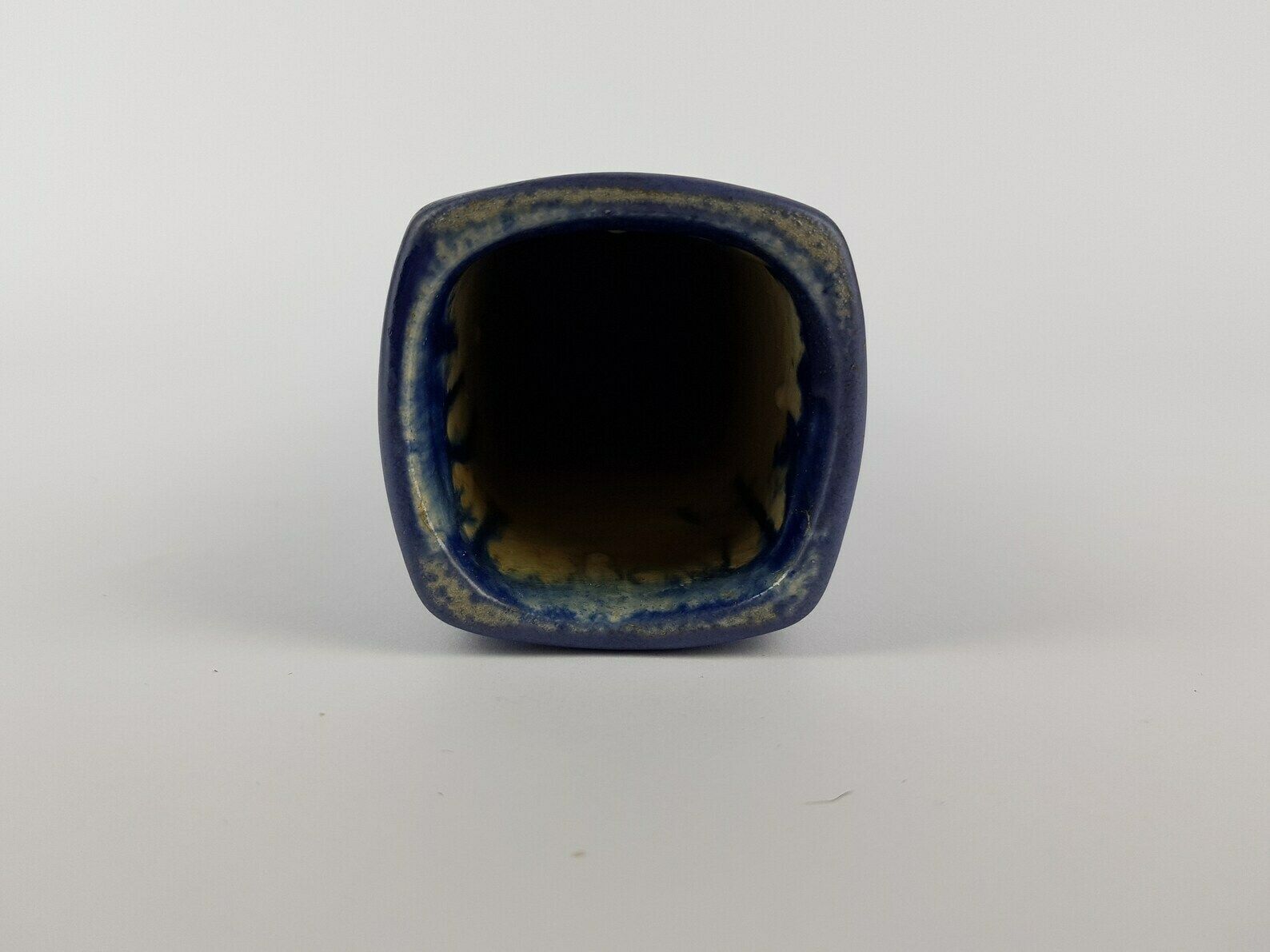 Vintage Elegant Blue Purple Lapitesta Kunst Töpferei Vase West German Pottery E/30 1960s photo vinterior