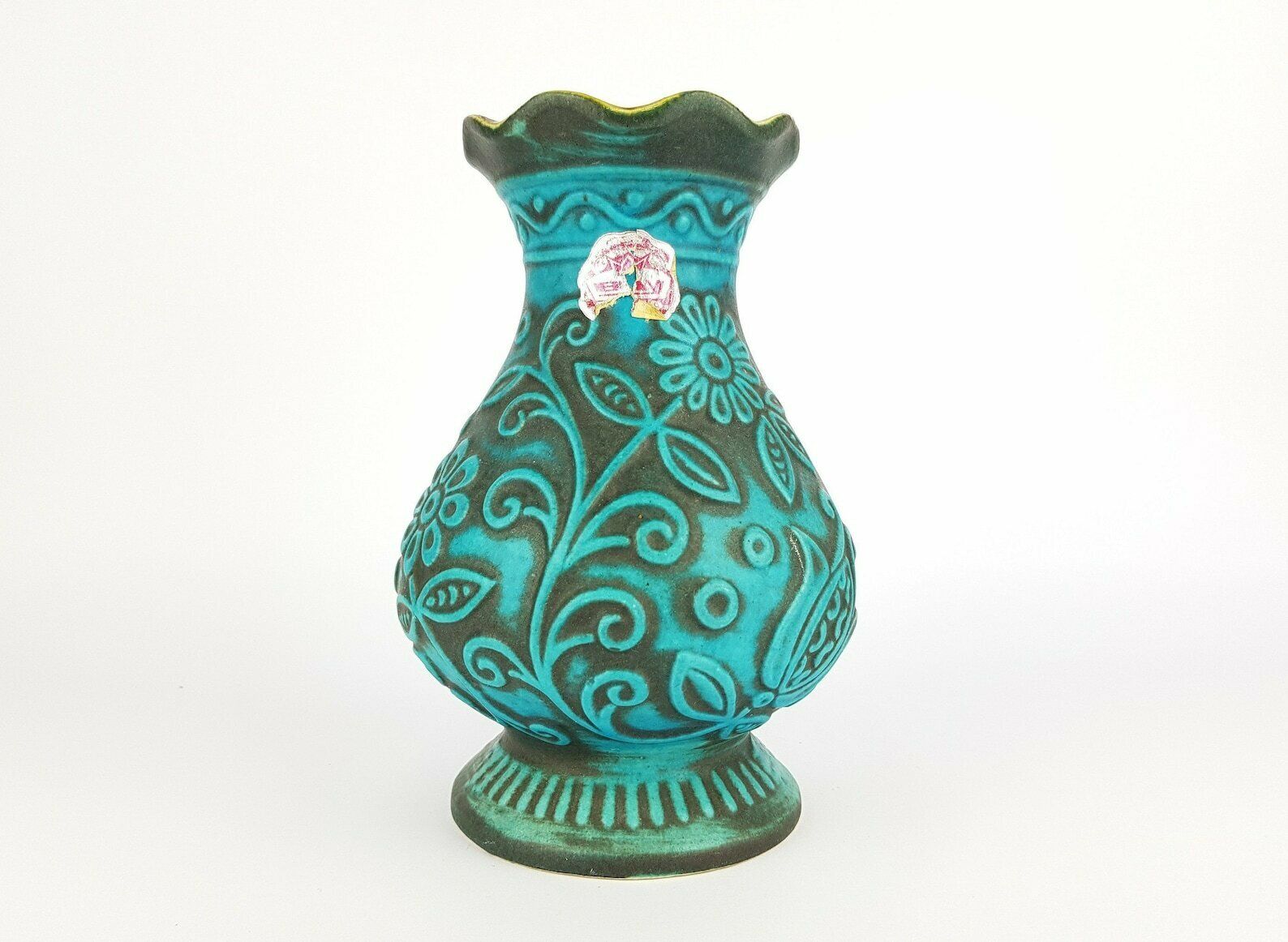 Vintage Blue Bay Keramik Fat Lava Vase 62 20 By Bodo Mans West German Pottery 1960 70s