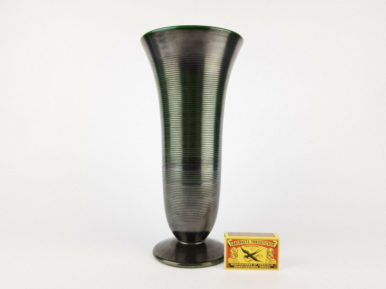 Vintage Black With Turquoise Rim Wachtersbach Keramik Vase Design By Ursula Fesca 1937 Art Deco photo furniture