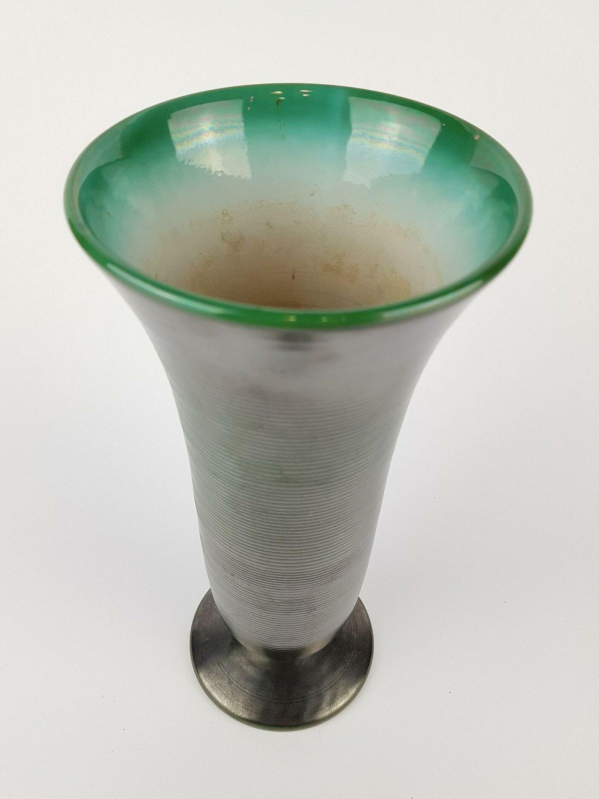 Vintage Black With Turquoise Rim Wachtersbach Keramik Vase Design By Ursula Fesca 1937 Art Deco photo for sale