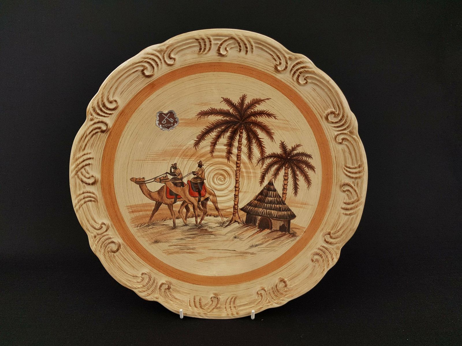 Vintage Dumler Und Breiden Bowl 987/29 With Oase Decor West German Pottery 1960s Fat Lava Era