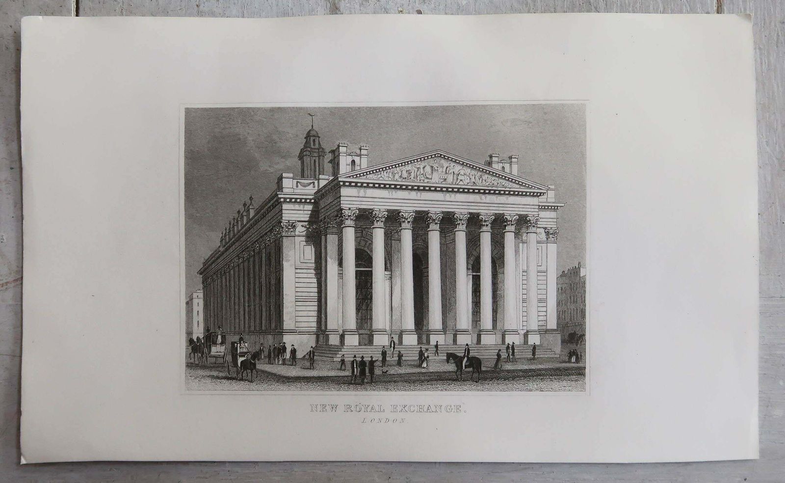 Set Of 15 Antique Architectural Prints, London Buildings, Circa 1840 photo vintage