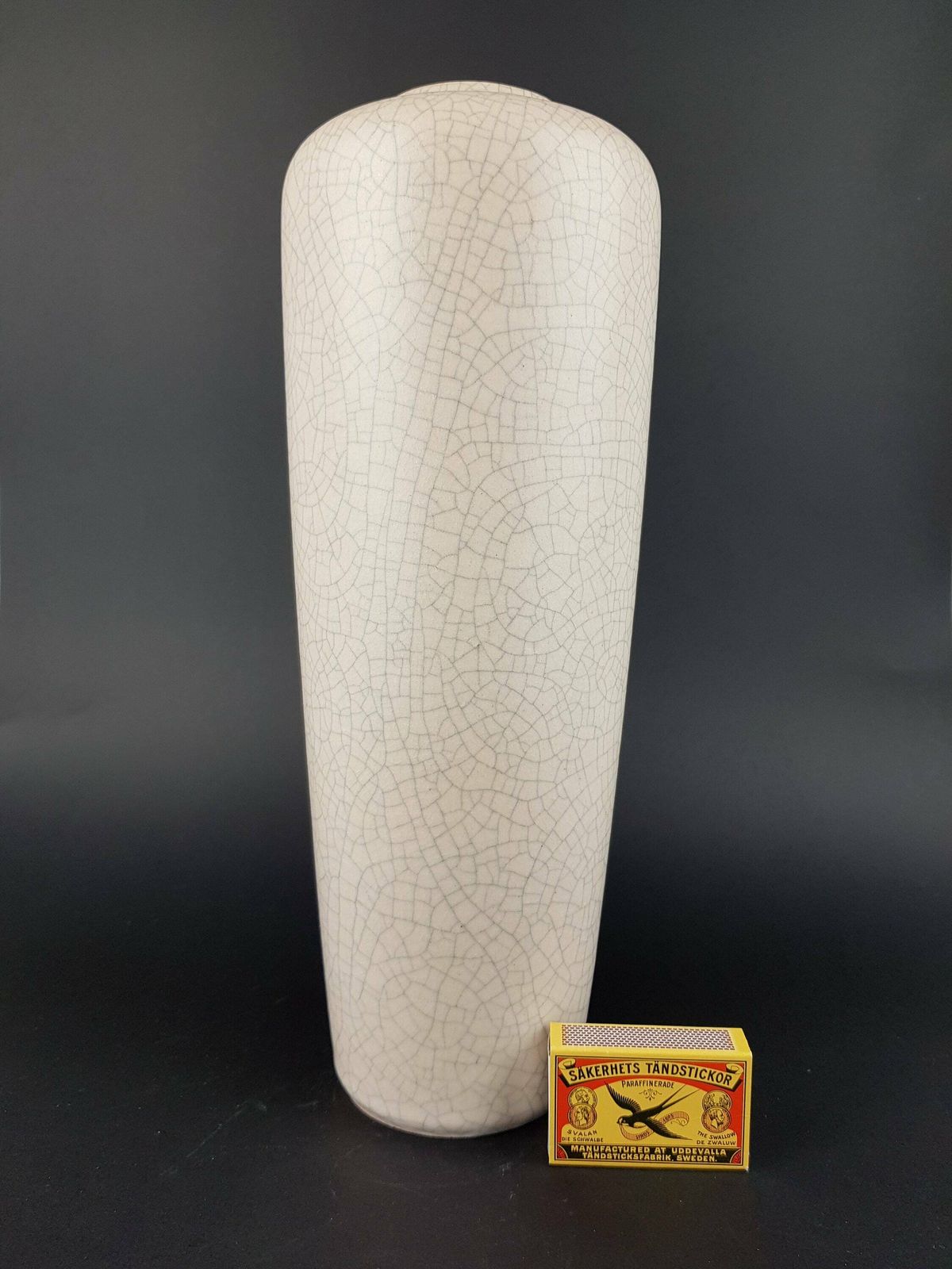 Vintage Ruscha Keramik White Beige Crackle Craquele Vase West German Pottery 1950s photo furniture