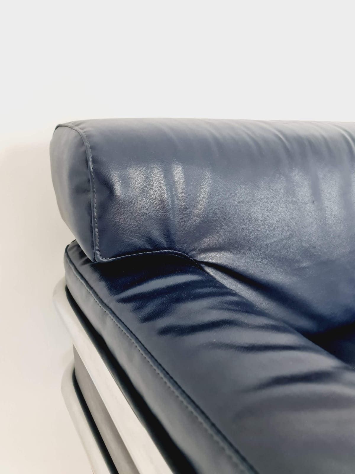 photo furniture Mid Century Leather Bauhaus Style Of Cassia Lc3 Style Sofa, 1980s