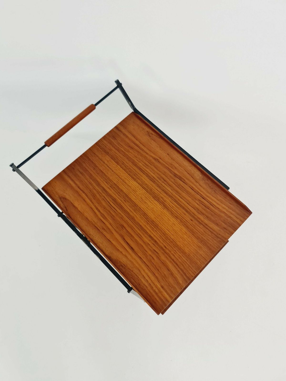 photo for sale Vintage German Mid Century Trolley Bar Cart In Teak & Metal, 1960s