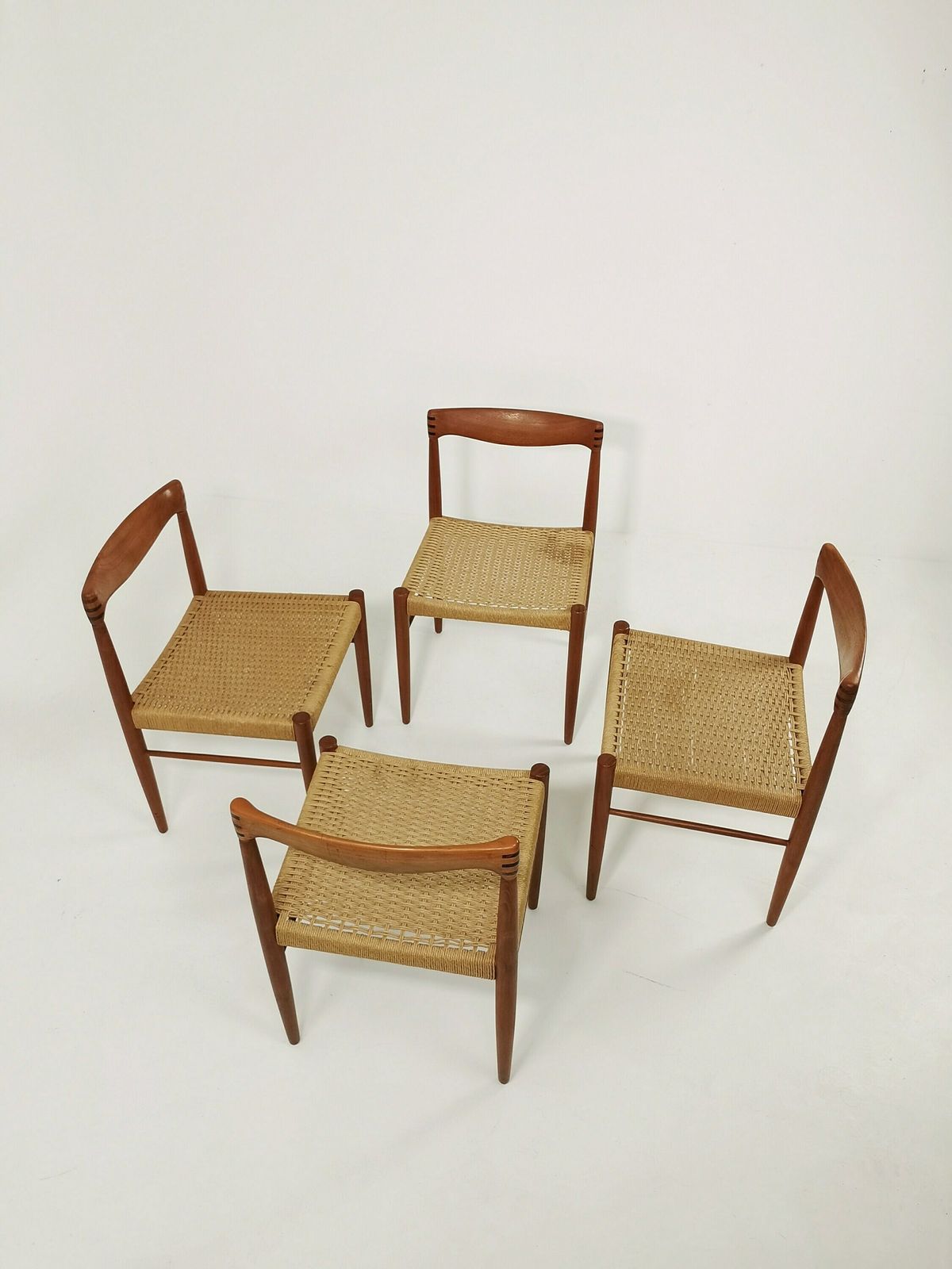 Danish Teak & Danish Cord Dining Chairs By H. W. Klein For Bramin, 1960s, Set Of 4 photo vintage