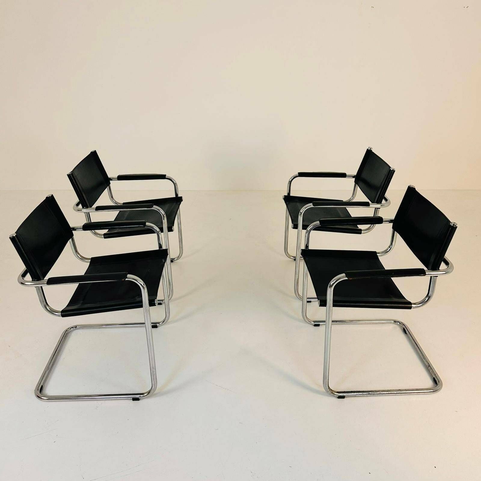 photo furniture Set Of 4 Model Mg5 Centro Studi Desk Chair By Mart Stam & Marcel Breuer For Matteo Grassi, 1970s