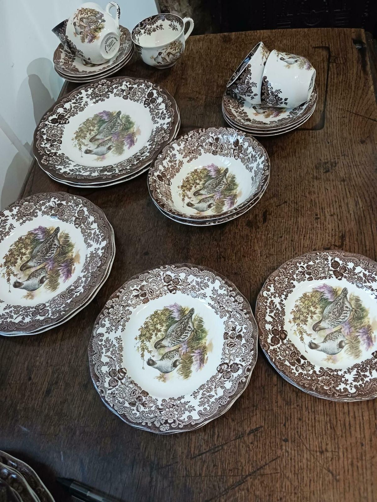 photo for sale Royal Worcester Pallissy Game Series Birds  6 Person Table Setting