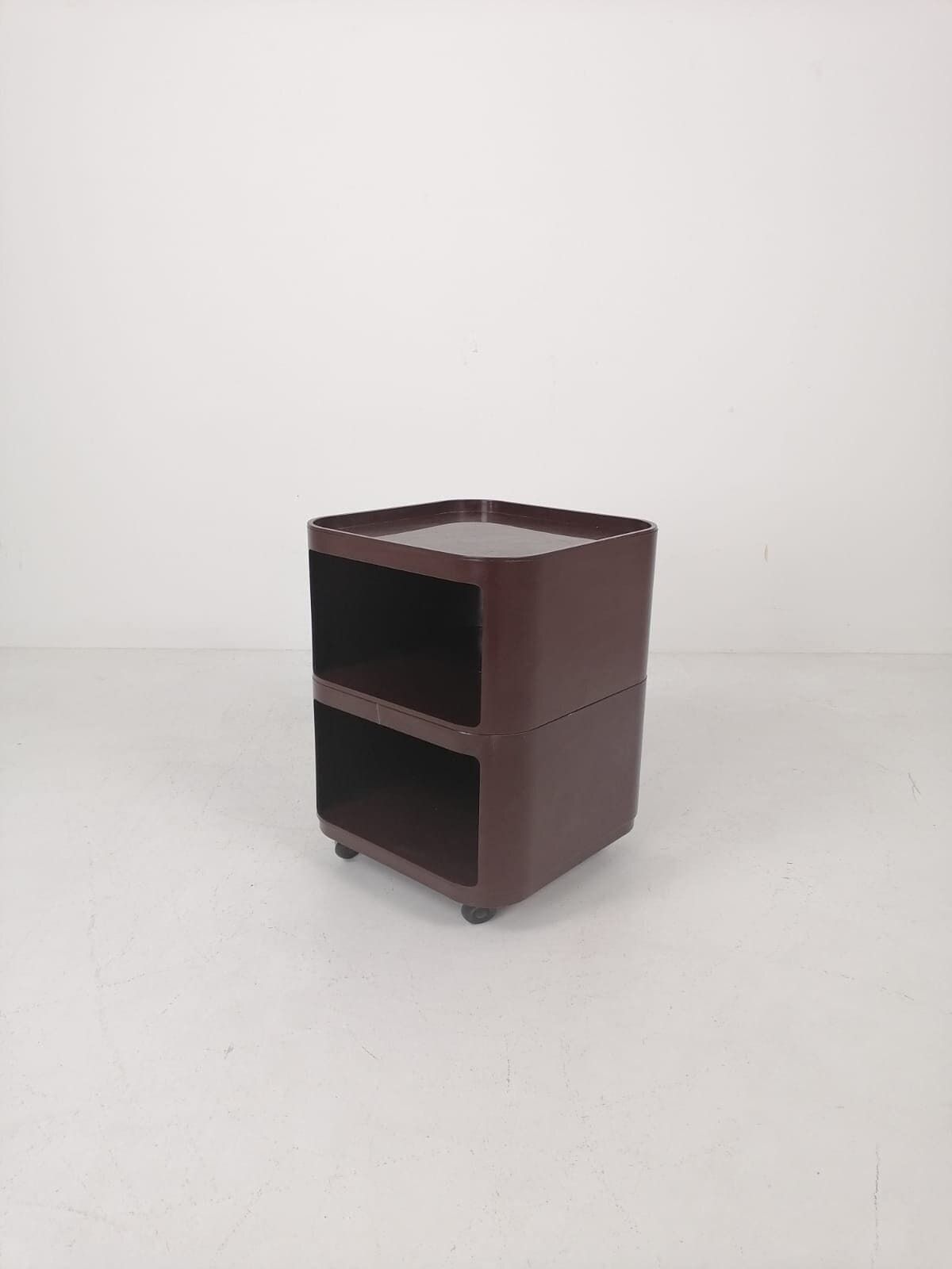 Brown Componibili Square Serving Trolley By Anna Castelli For Kartell   Italy 1960s Model 4970