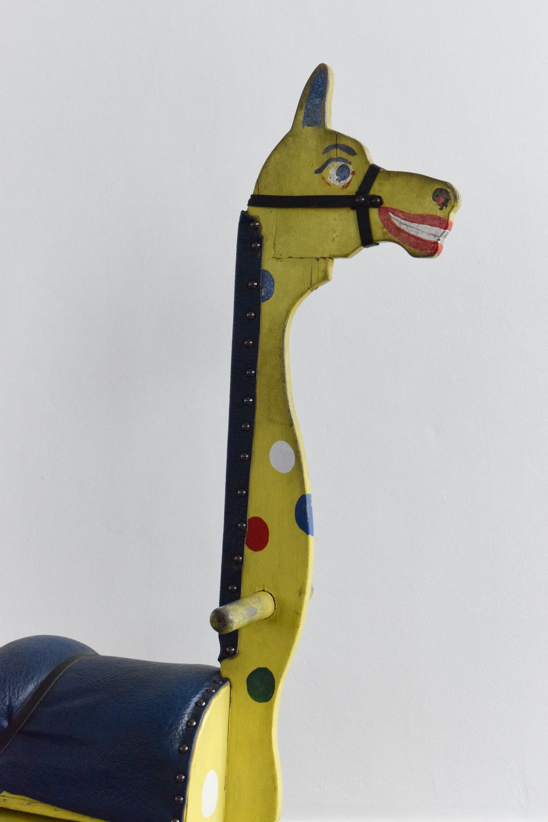 photo for sale Vintage Wooden Folk Art Ride On Rocking Giraffe