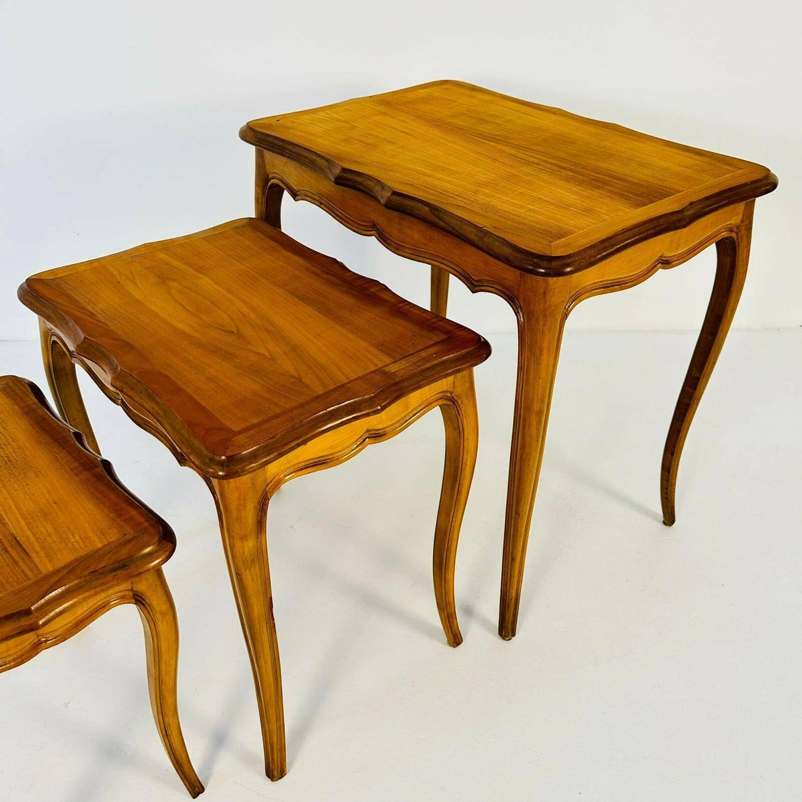 Antique French Nesting Tables, 1930s, Set Of 3 photo for sale