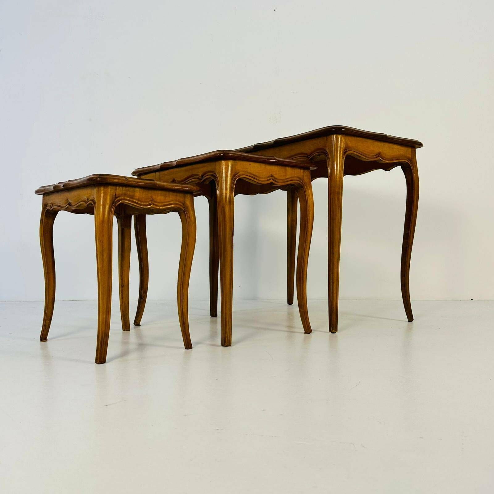 Antique French Nesting Tables, 1930s, Set Of 3 photo 700.0