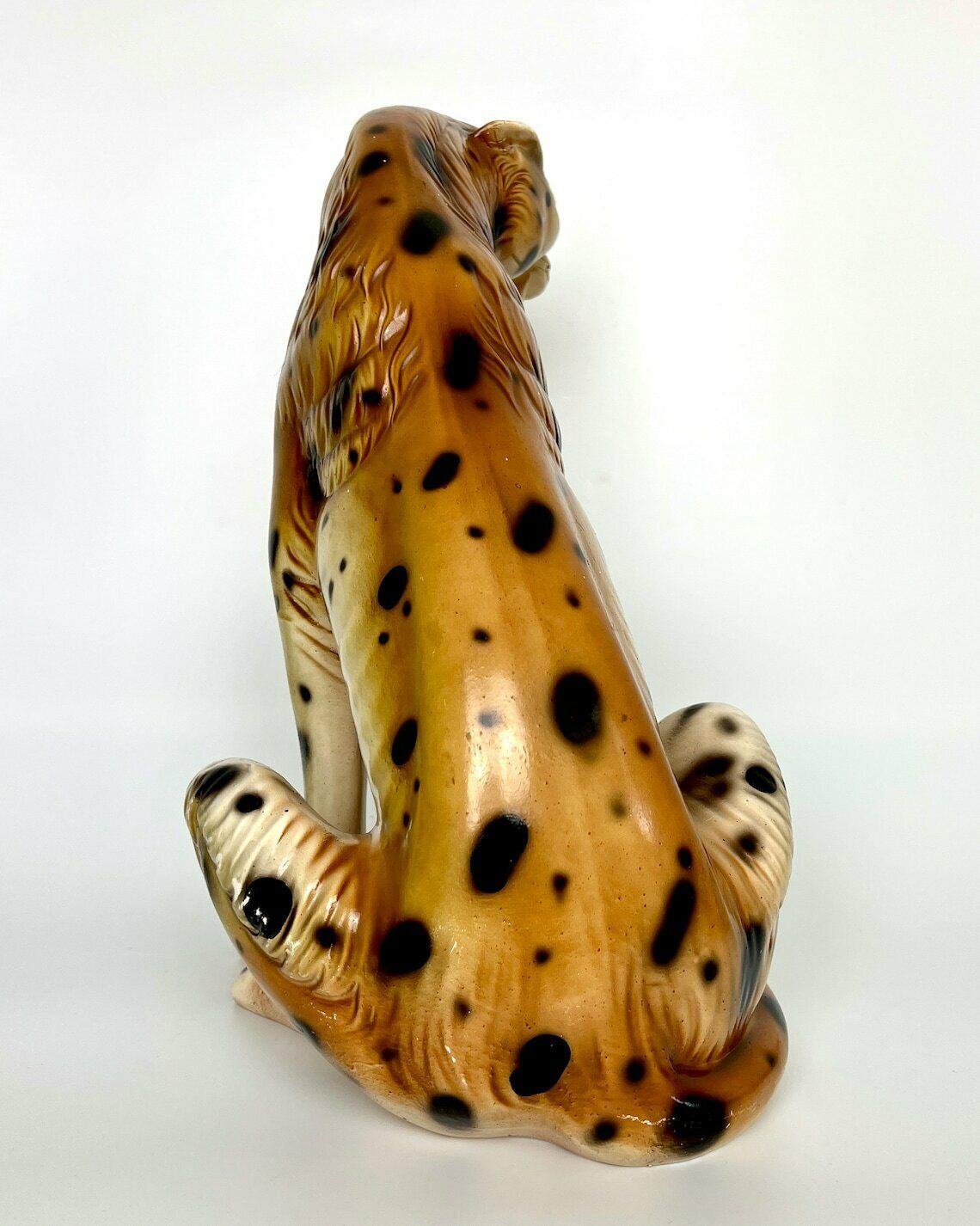 Xl Vintage Hand Painted Ceramic Tiger Figurines 1970s photo 225.0